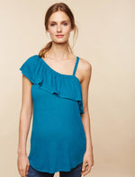 Load image into Gallery viewer, Ruffled One Shoulder Maternity Top
