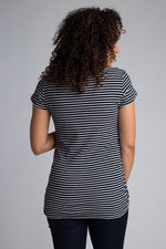 Load image into Gallery viewer, Black/White Crew Maternity Top

