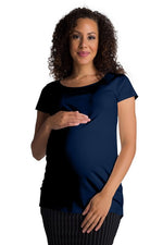 Load image into Gallery viewer, Navy Crew Maternity Top
