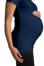Load image into Gallery viewer, Navy Crew Maternity Top

