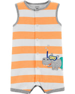 Load image into Gallery viewer, Hippo Snap-Up Romper
