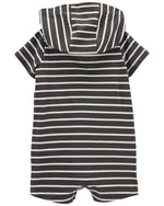 Load image into Gallery viewer, Grey Striped Hoodie Romper
